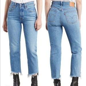 Levi’s 501 Raw Hem Straight Jeans